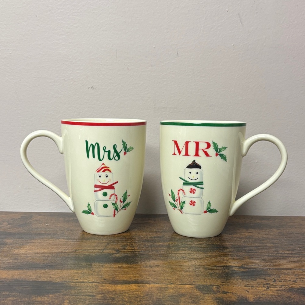 Mr. & Mrs. Marshmallow Snowman Mug Set
